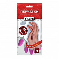 Перчатки виниловые хозяйственные ПВХ (KOMFI) /арт. PVHCLR/