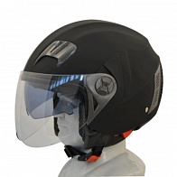 Шлем открытый Safelead LX-221 колобки с доп.стеклом, мат.черный, размер L
