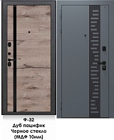 Дверь металлическая Dorston STARK Дуб пацифик Ф-32/Букле cерый, ОК (860*2050) левая