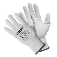Перчатки полиэстеровые с полиуретановым покрытием в и/у белые "L" (FIBERON)