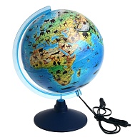 Глобус зоографический с подсветкой 210мм (КЛАССИК)