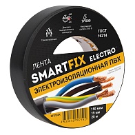 Изолента ПВХ 19мм х 20м (SmartFix ELECTRO) /150мкм профессиональная черная/