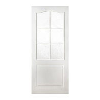 Дверь межкомнатная ламинированная Канадка белая со стеклом (ДО)