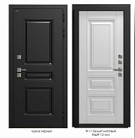 Дверь металлическая Dorston Termo НОРД Букле черный/Ф-11 Белый матовый 3К (860*2050)пр. Терморазрыв