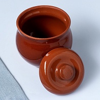 Горшок керамика 0,7л Аппетитный (Кунгурская керамика) /коричневый/
