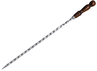 Шампур с деревянной ручкой с узором 45см, 2,0мм