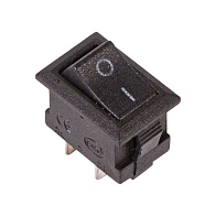 Выключатель клавишный 220V 3А (2с) ON-OFF/ черный Micro/