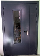Дверь ДМ-2 (1260*2070) левая, остекл., фур-ра п/п, RAL 7024 (подписана 483/14)