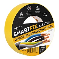 Изолента ПВХ 19мм х 20м (SmartFix ELECTRO) /150мкм профессиональная желтая/