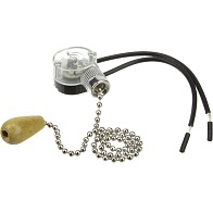 Выключатель для бра с цепочкой 3А серебро провод и дер наконечник