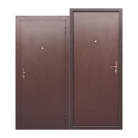 Дверь Стройгост 5 РФ 860х2050 правая, металл/металл, полотно 45мм, замок,ручка,глазок, медный антик