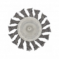 Корщетка для дрели 75мм диск (MATRIX) /круч. проволока арт. 74430/