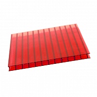 Поликарбонат сотовый 4мм 0,6кг/кв.м 2,1х6м красный (Skyglass)