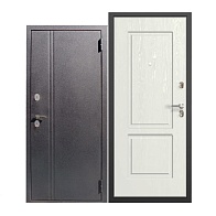 Дверь П4 СЕРЕБРО 860х2050правая, 2 контура, сталь1,2мм, МДФ Белый ясень, выдавка на металле, 2замка