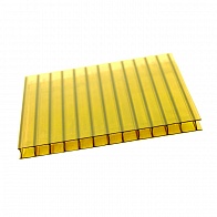 Поликарбонат сотовый 4мм 0,6кг/кв.м 2,1х6м желтый (Skyglass)