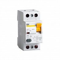 Выключатель дифференциальный тока двухполюсный (IEK) /ВД1-63 16А 30мА арт. MDV10-2-016-030/