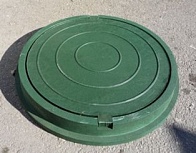 Люк полимерно-песчаный тип С средний до 60кН (6 т) (зелёный) 750/630/110/50