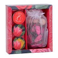 Набор подарочный аромасаше и свечки Тюльпаны