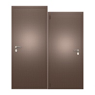 Дверь П4 металл/металл 960х2050 левая, полотно 60мм, сталь1,2мм, 1замок, ручка, антик медь