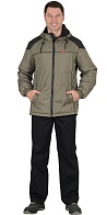 Куртка мужская демисезонная СПРИНТЕР удлиненная олива/черный/красный (РОССИЯ)