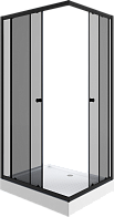 Уголок душевой NG-118-14QT (1100х800х1950) низкий поддон (13см) стекло тонированное 2 места
