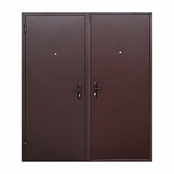 Дверь Стройгост 5 РФ 860х2050 левая, металл/металл, полотно 45мм, замок,ручка, глазок, медный антик