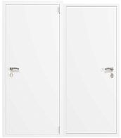 Дверь П4 металл/металл 960х2050 Белая шагрень, правая, полотно 60мм, сталь1,2мм, 1замок, ручка