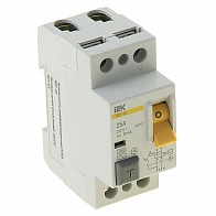 Выключатель дифференциальный тока двухполюсный (IEK) /ВД1-63 25А 30мА арт. MDV10-2-025-030/
