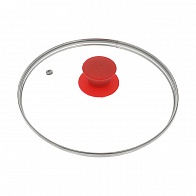 Крышка для посуды стеклянная 22см /силикон. ручка/