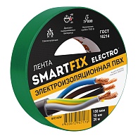 Изолента ПВХ 19мм х 20м (SmartFix ELECTRO) /150мкм профессиональная зеленая/