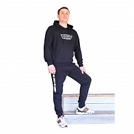 Костюм мужской спортивный ВОРКАУТ-3 толстовка, брюки трикотаж черный (СПОРТСОЛО)