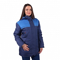 Куртка женская зимняя СНЕЖИНКА темно-синий с васильком (РОССИЯ)